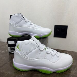 Air Jordan 11 Retro White/Black/Green, Men’s Size 12